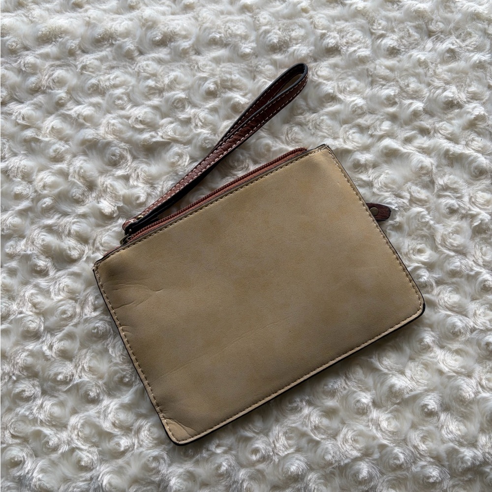 b.o.c. Tan Leather Wristlet